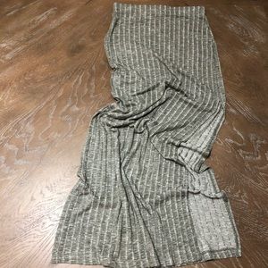 Olive ribbed maxi skirt